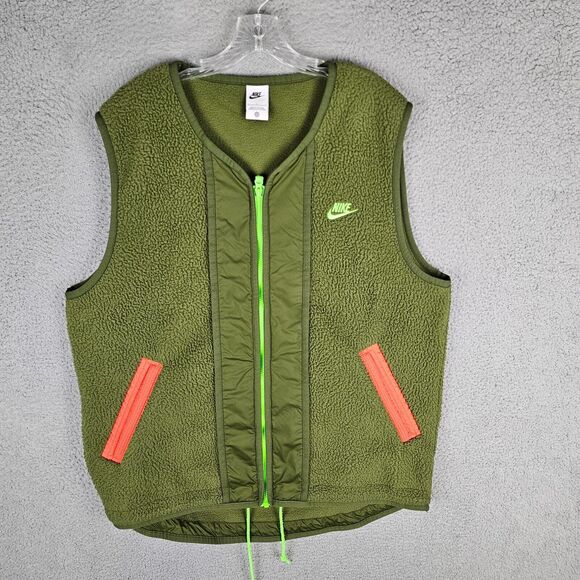 Nike Sportswear Essentials Fleece Vest Athletic Green DD5025-326 Men’s Size L - Picture 1 of 9